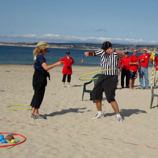 team building games on the beach